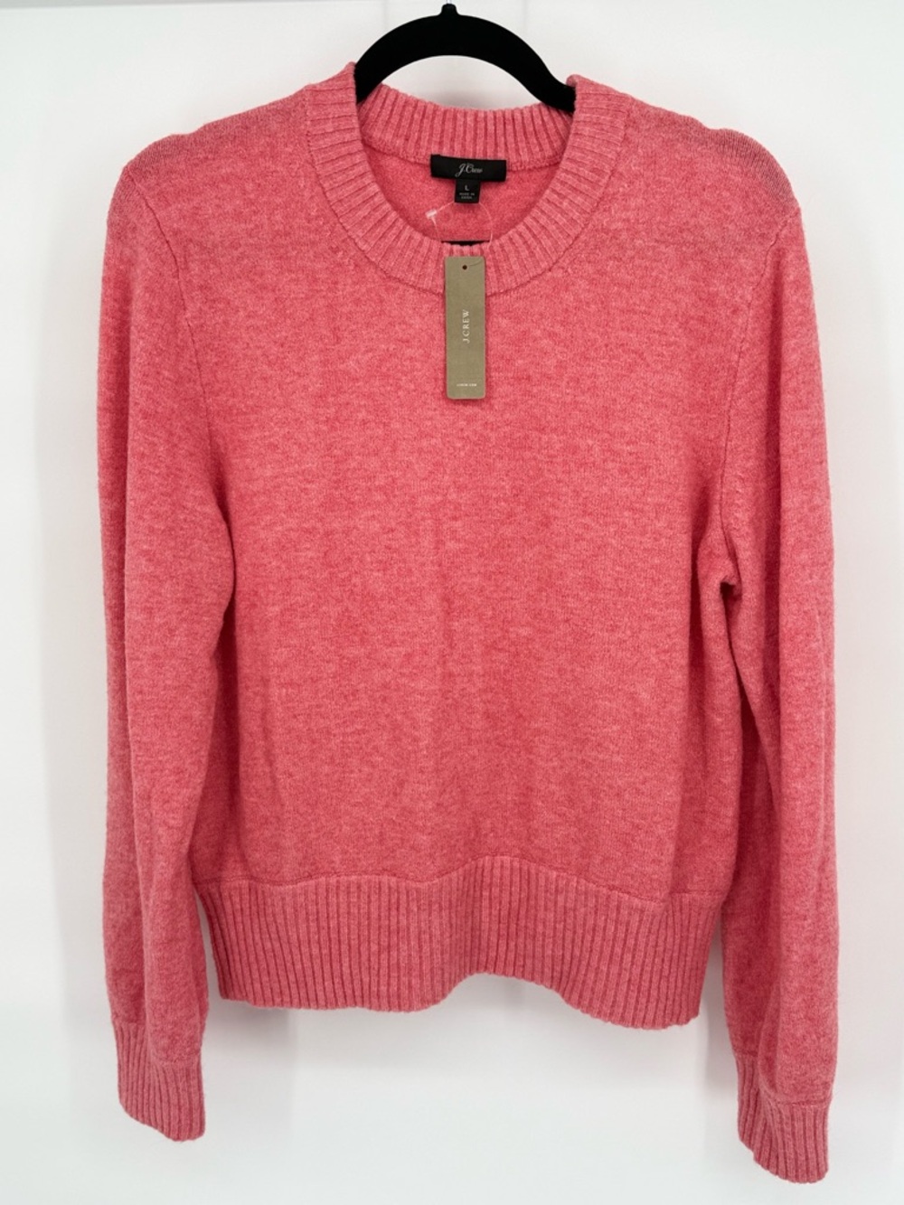 J.Crew Merino Wool Alpaca Blend Crewneck Sweater Coral Women's Large Soft Cozy